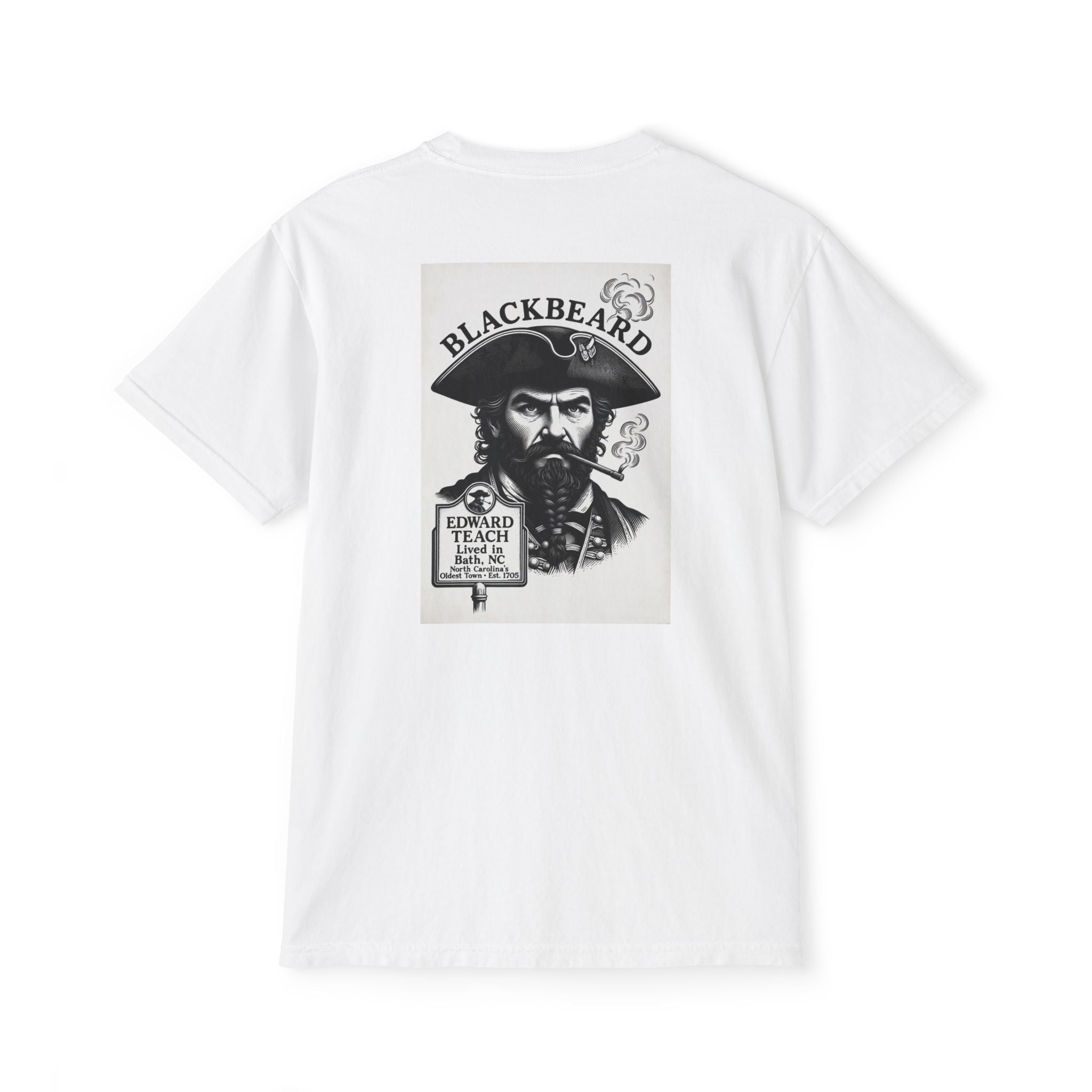 Blackbeard Pirate Pocket T-Shirt — Vintage Pirate Graphic Tee
