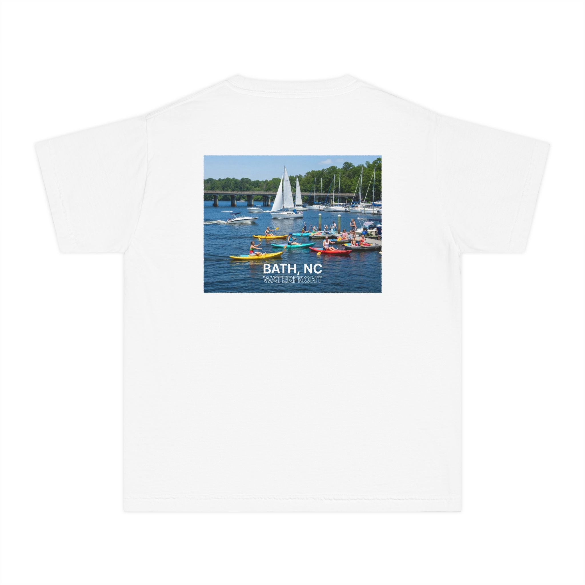 Youth Tee — Historic Bath, NC Bridge and Kayaking