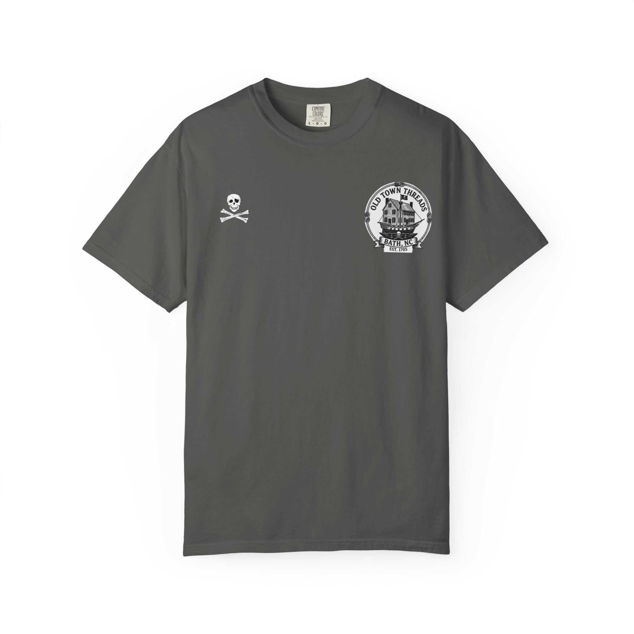 Edward Teach (Blackbeard) Pirate T-Shirt — Bath NC Historic Sign Graphic