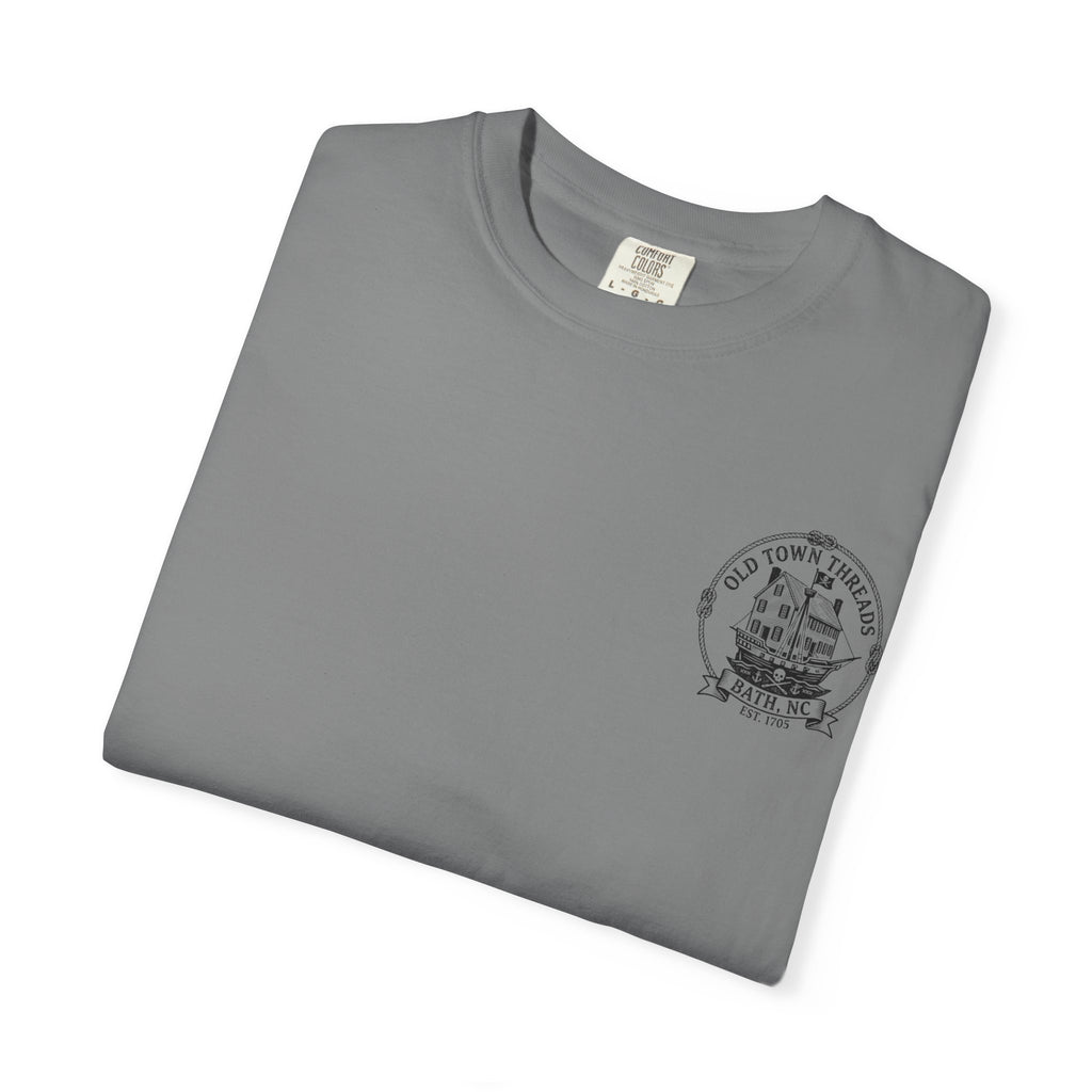 Historic Bath, NC T-Shirt — Kids Fishing Vintage Town Scene Tee