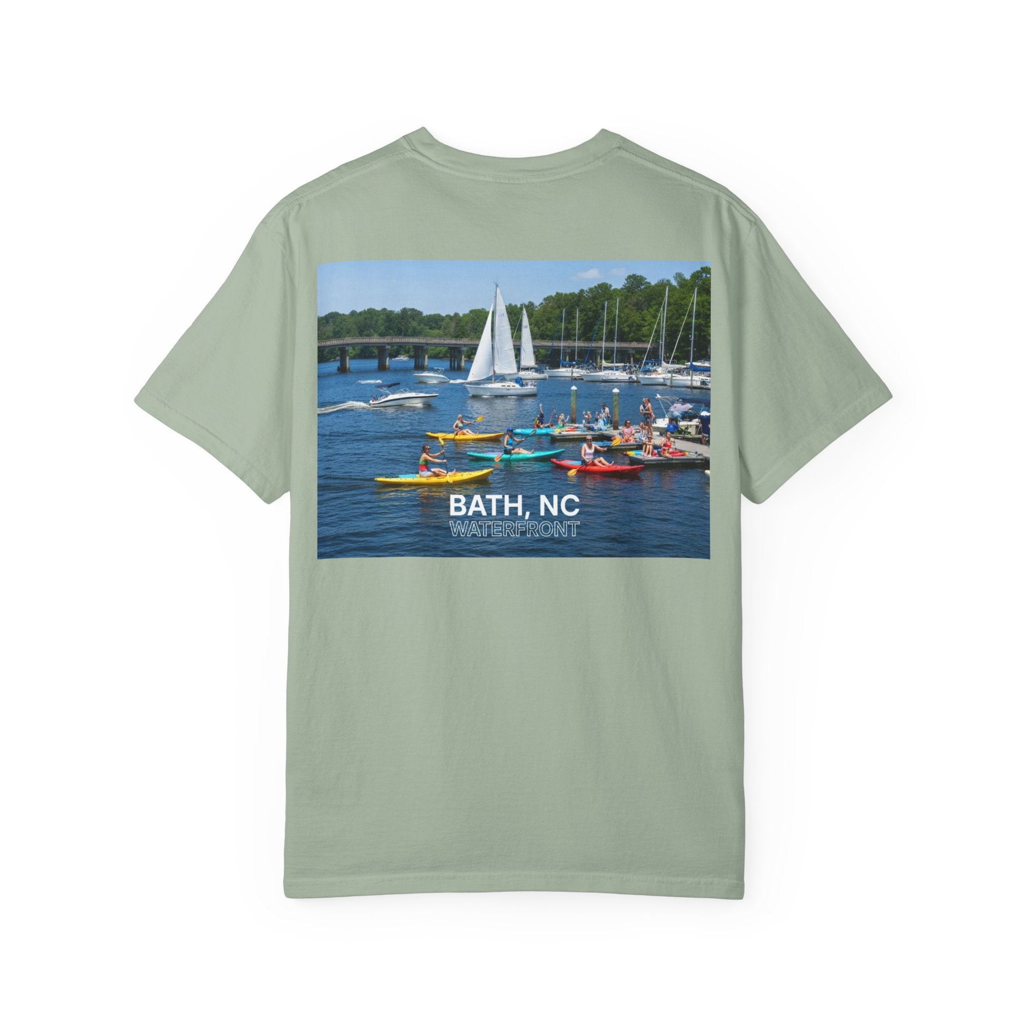 Bath, NC Waterfront Kayak & Sail Graphic T-Shirt