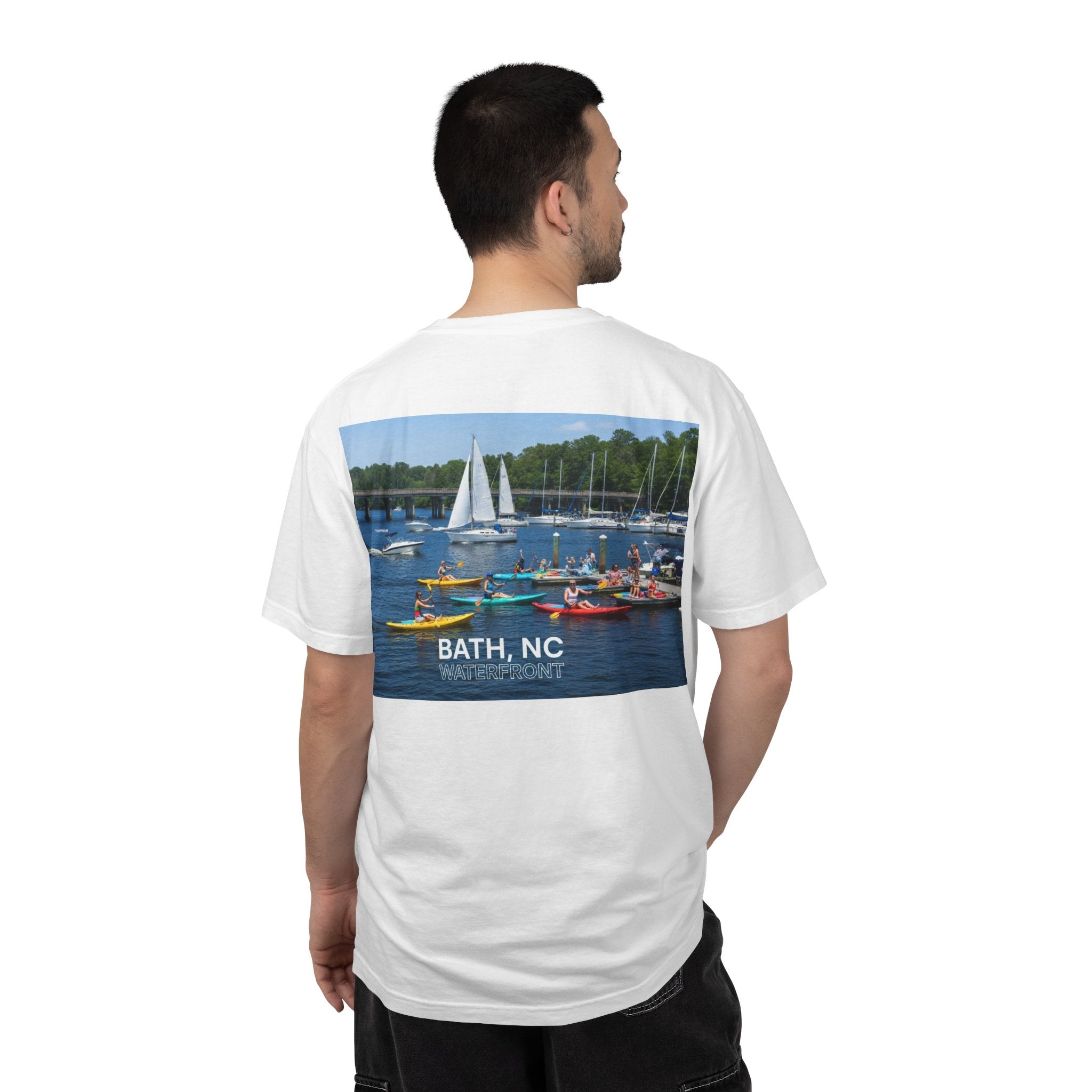 Bath, NC Waterfront Kayak & Sail Graphic T-Shirt