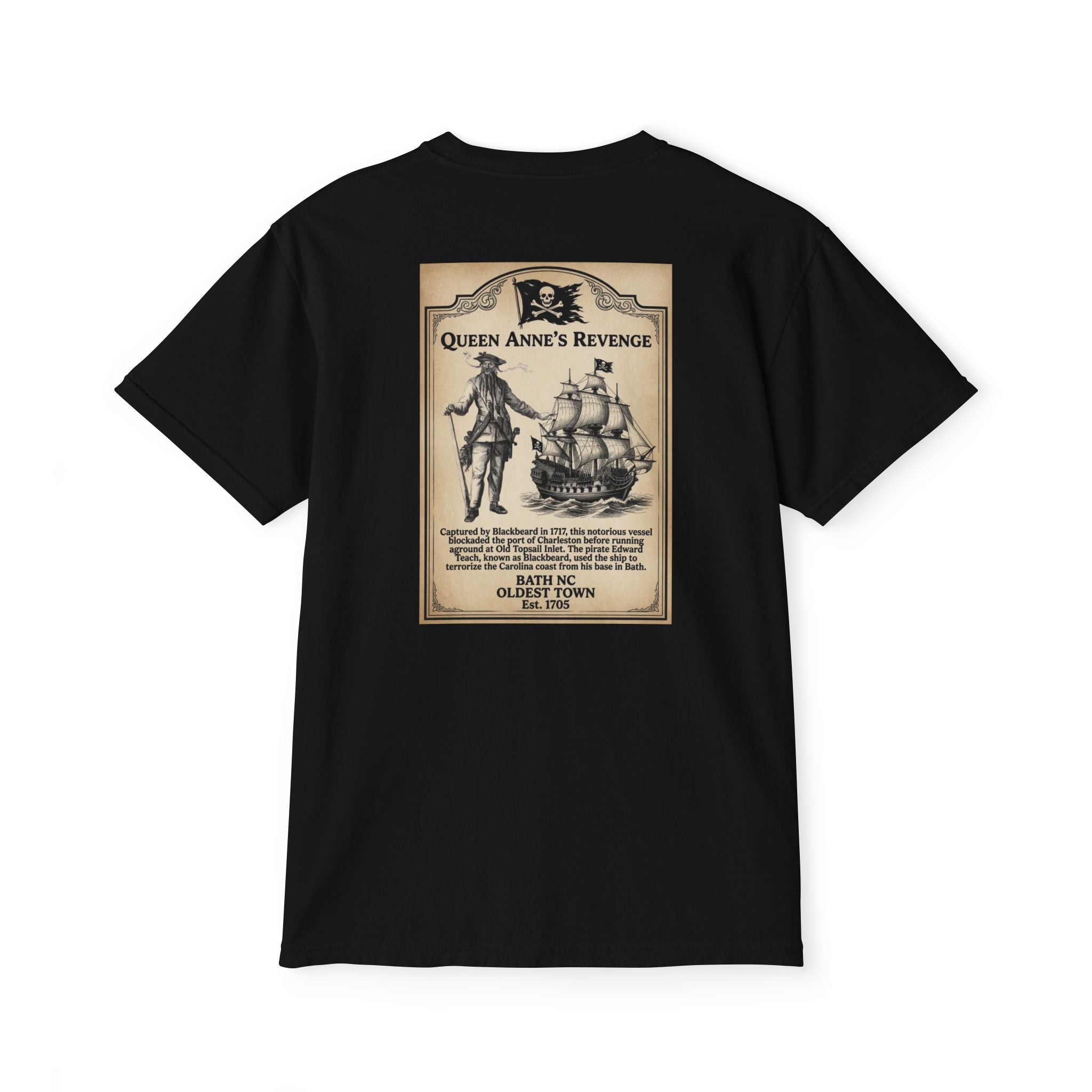 Queen Anne's Revenge - Pocket T-shirt Bath NC