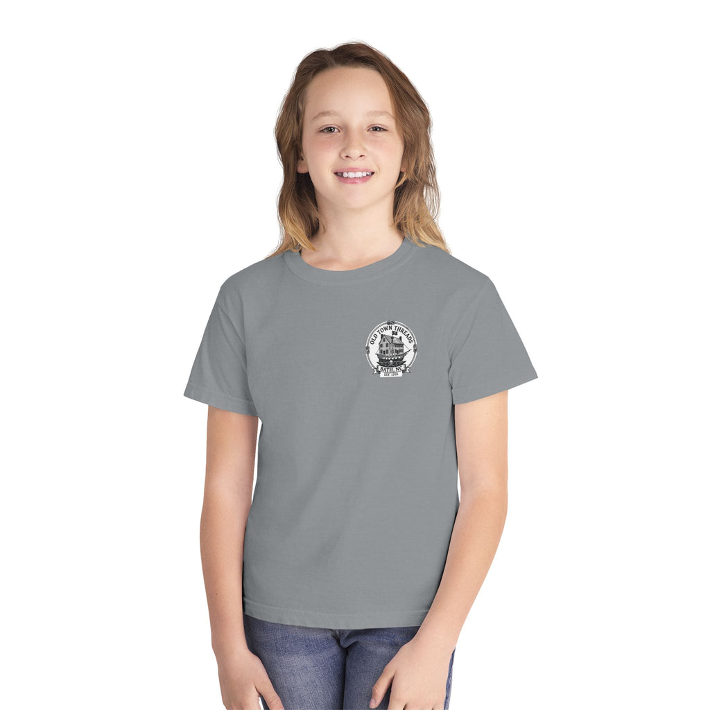 Youth Tee — Historic Bath, NC Bridge and Kayaking